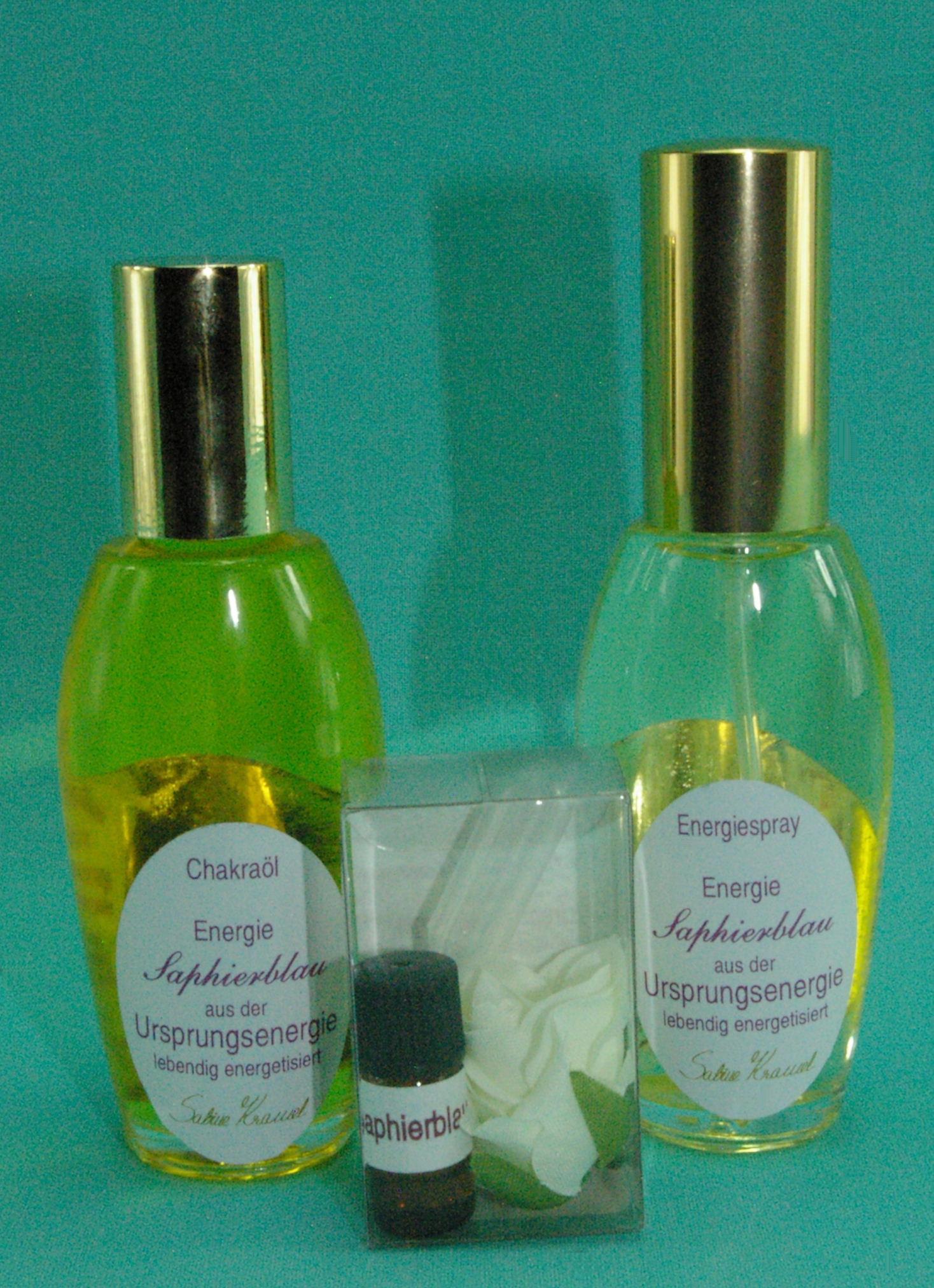 Energie Saphierblau aus der Ursprungsenergie - Set Silber